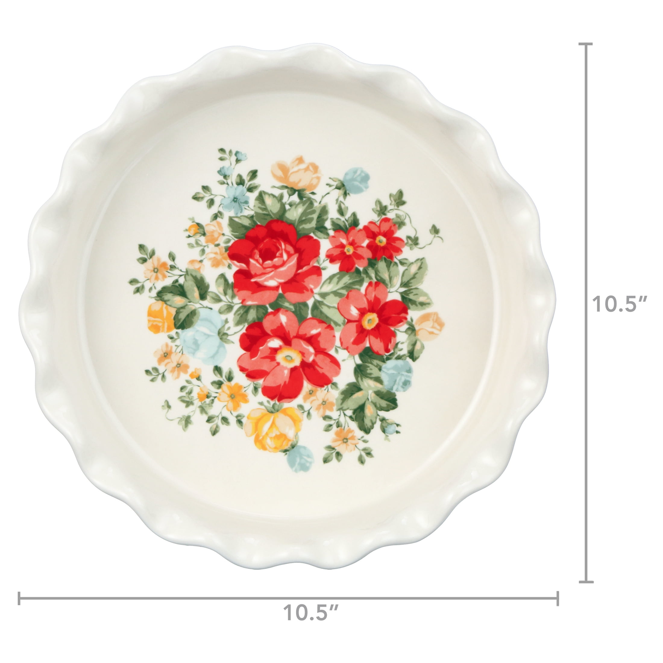 The Pioneer Woman Vintage Floral 9" Stoneware Pie & Tart Pan