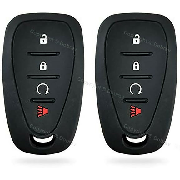 Silicone Case Fob Protector Entry Cover Holder for Chevrolet Volt Bolt Smart Key (black and black)