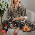 thumbnail image 6 of Rateoe Butterfly Cow With Flowers Pattern Womens Pajamas Set Long Sleeve Sleepwear Button Down Nightwear Soft Cotton Pj Lounge Sets-X-Large, 6 of 7