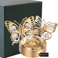 thumbnail image 1 of Caja de música Matashi Gifts para mamá con forma de mariposa chapada en oro de 24 quilates, 1 of 9