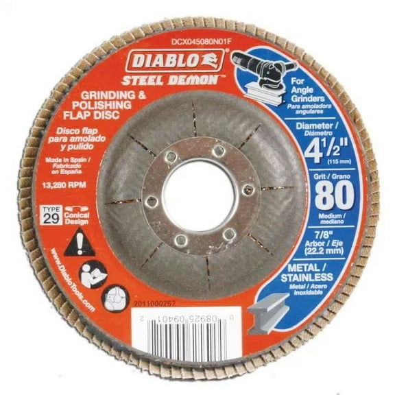 4-1/2 In. 80-Grit Steel Demon Grinding And Polishing Flap Disc With Type 29 Coni