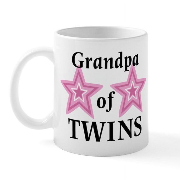 CafePress - Grandpa Of Twins (Girls) Mug - 11 oz Ceramic Mug - Novelty Coffee Tea Cup