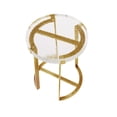 thumbnail image 5 of Weston Home Narvik Modern Stainless Steel Glass Top Table Round End Table, Brass Finish, 5 of 6