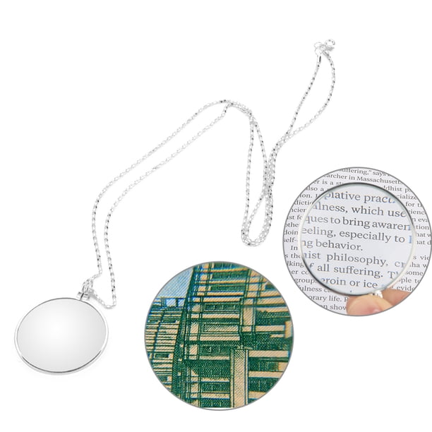 5x Magnificador de Collar de Lupa de Lupa Con Lente de Vidrio áctico para Joyas Inspeccio de Lectura Pasatiempos
