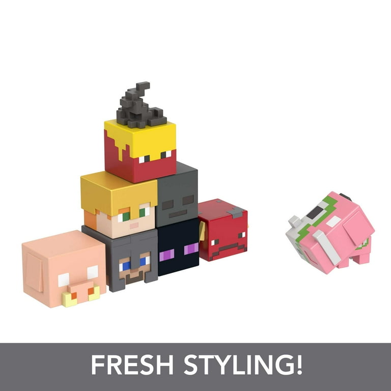 Minecraft Piglin Mini Action Figure, Mob Head Minis Toy with