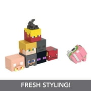 Minecraft Piglin Mini Action Figure, Mob Head Minis Toy with Pixelated Design