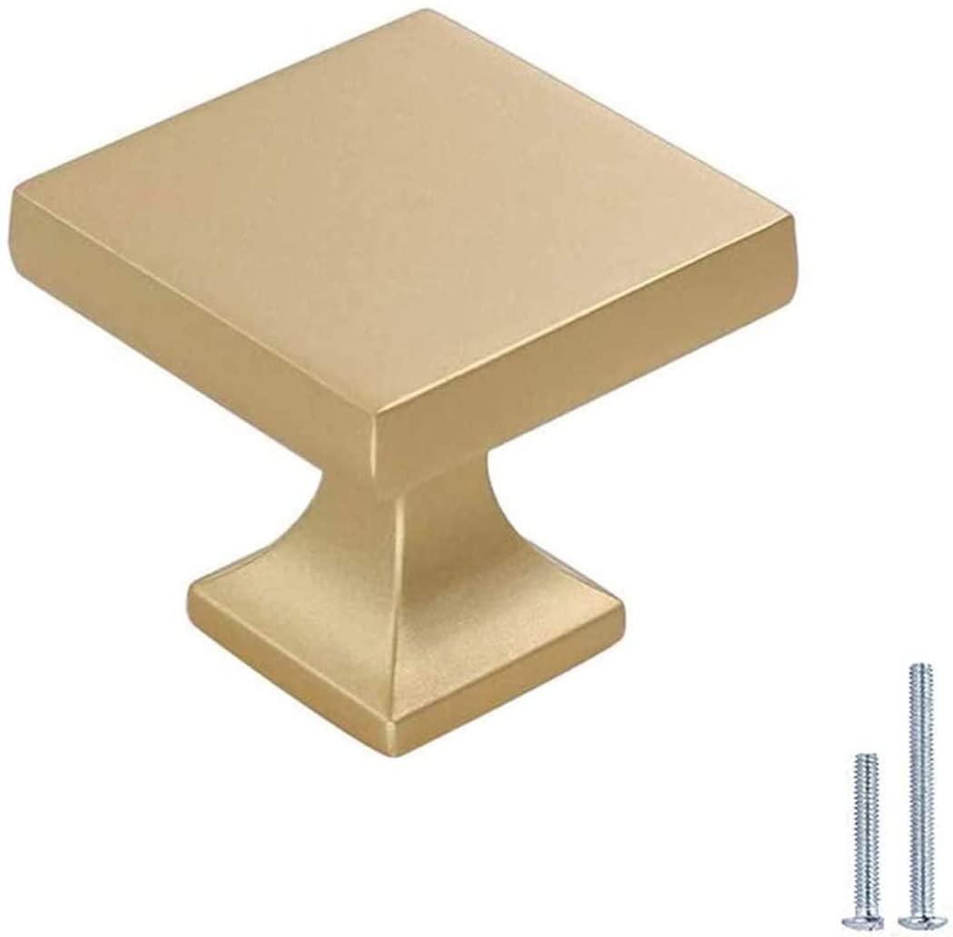 Goldenwarm Gold Knobs Brass Drawer Knob Modern Square