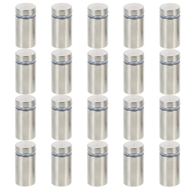 Miangastore Stainless Steel Standoffs for Glass Silver 20Pcs 1.1X0.7X0.7In