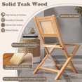 thumbnail image 4 of 2 Pieces Teak Wood Outdoor Dining Chairs with Slatted Seat, 4 of 9