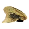 thumbnail image 2 of Pink Season Performance Sequin Hat Unisex Lightweight Party Cosplay Sergeant Cap Festival Photo Prop Women Men Captain Birthday Sailor Hat, 2 of 2