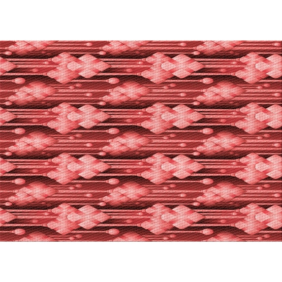 Ahgly Company Indoor Rectangle Patterned Bean Red Area Rugs, 2' x 3'