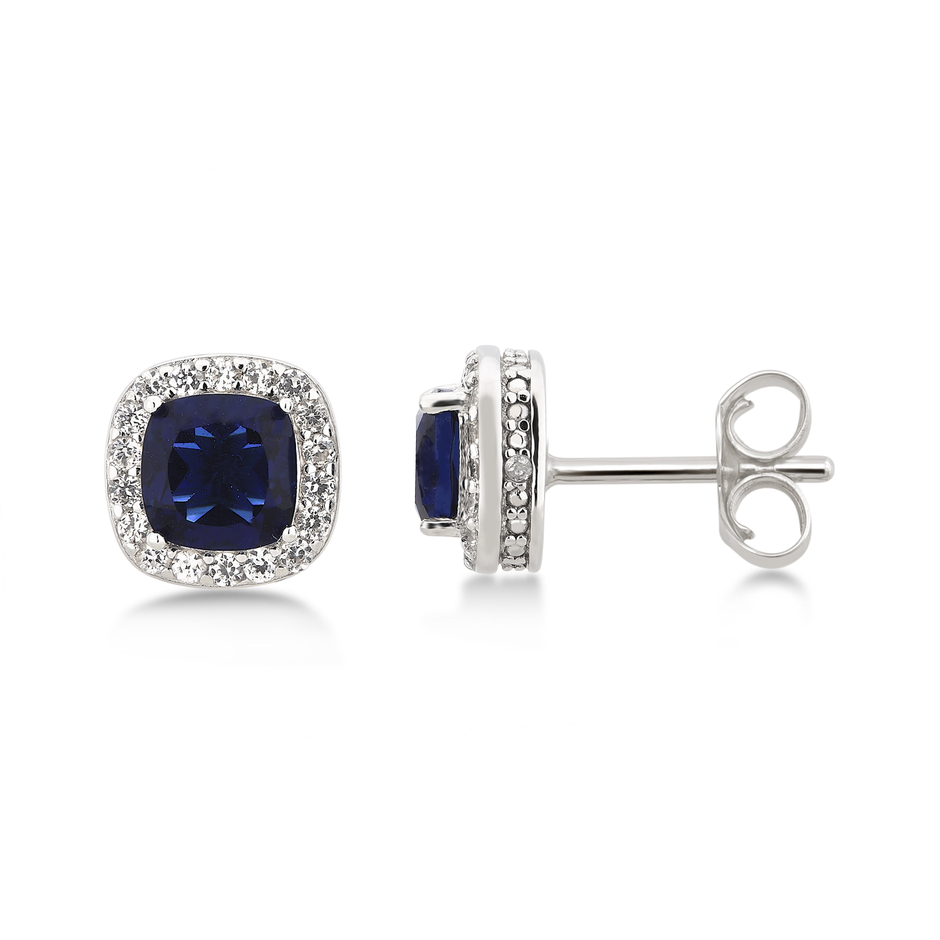 Diamond accent, Created Blue Sapphire & White Sapphire Sterling Silver 3 Piece Jewelry Set