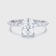 thumbnail image 2 of Eclet Jewels 14K White Gold Plated Rings for Gifts - 2 Ct Cut Oval Cut Lab Created Diamond Rings - Wedding Prong Setting Ring for Women's - Causal Daily Wear Rings - Party Wear Diamond Ring, 2 of 9