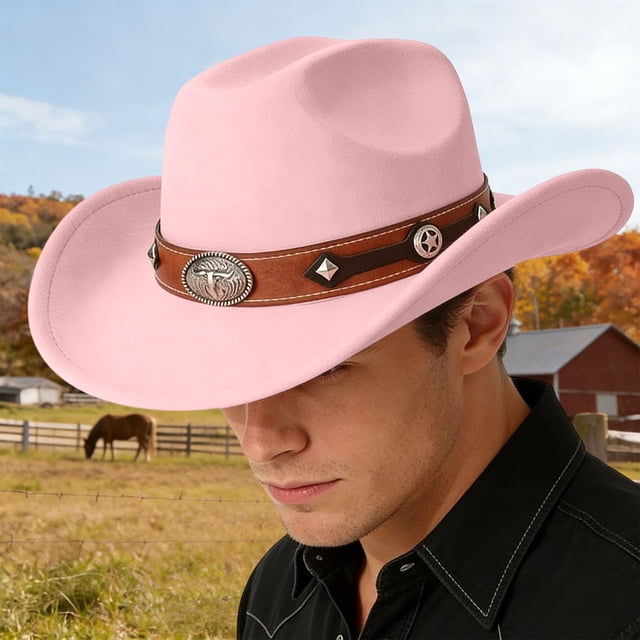 Chapeau de Cowboy Style Western Unisexe Classique pour Saisons Extérieures et Décontractées
