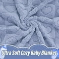 thumbnail image 5 of Nap Blanket Flannel Throw Sofa Cover, Ultra Soft Cozy Plush Heart Pattern Baby Toddler Girls Blanket, All Season Versatile Bed & Couch Gift 40 x 30 inch Light Purple, 5 of 6