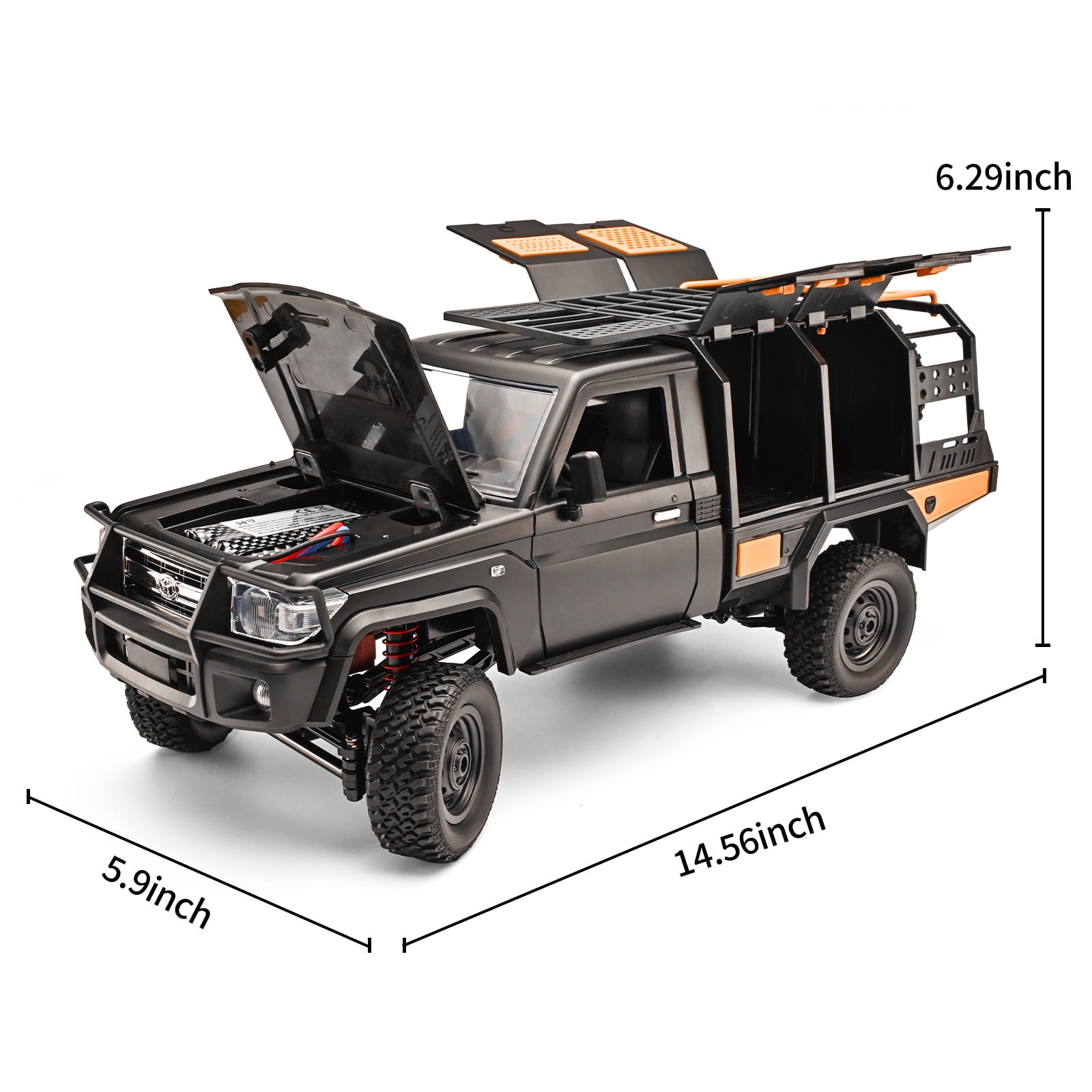 Anmyjuly MN82S 1/12 Scale Toyota RC Rock Crawler Truck - 2.4GHz 4WD, 2-Speed, Off-Road with 3 Upgraded 1200mAh Batteries & Gift