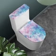 thumbnail image 2 of HELLHERO Keep Dust Stain Bathroom Toilet Cover Set Soft Polyester Fabric, Elastic Edge, Stretch 17"x21", Tie-Dye Swirl Pattern, 2 of 8