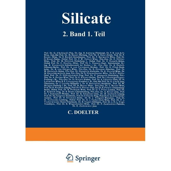 Silicate: 2. Band 1. Teil, (Paperback)