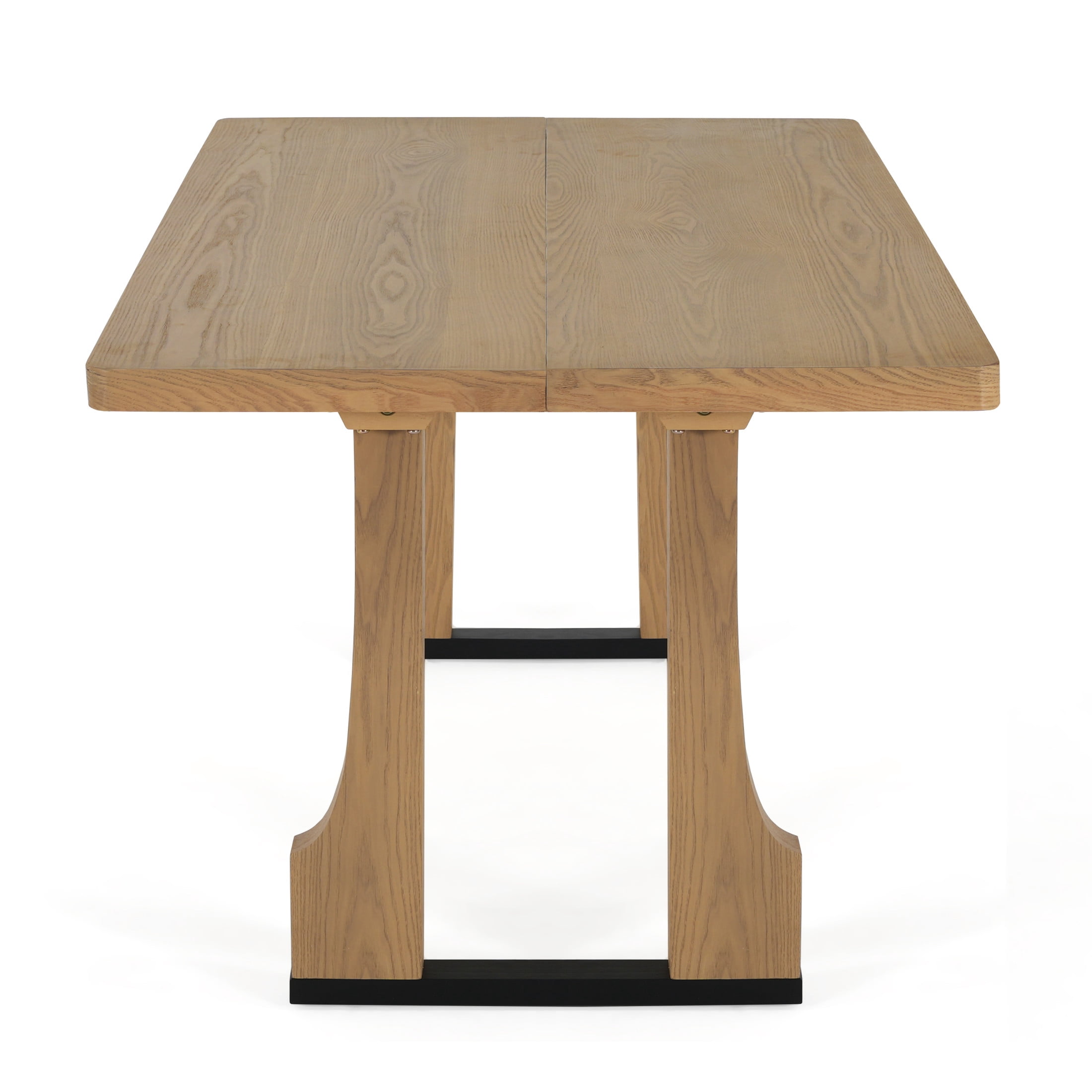 Christopher Knight Home Farmhouse 63" Rectangular Dining Table for 4–6 People, Wood Pedestal Base, Light Ash