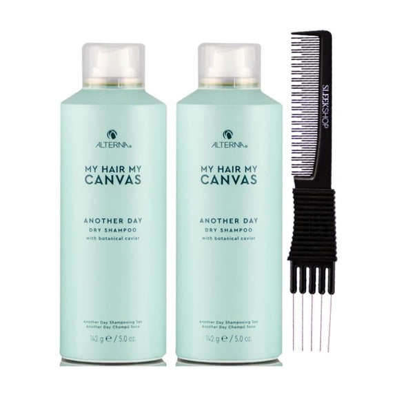 ALTERNA My Hair My Canvas Another Day Dry Shampoo (5 oz) with SLEEKSHOP Teasing Comb Pack of 2