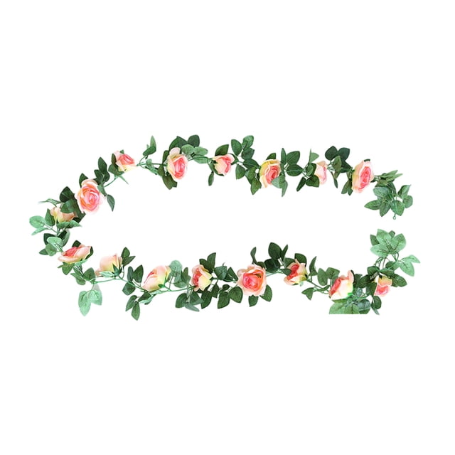 Moyic Flores simuladas realistas para el entorno del hogar Vides simuladas Planta alta para vides simuladas cabeza rosa vid Decoración champán Vid rosa de 16 cabezas
