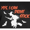 thumbnail image 2 of Halloween Witch I Can Drive Stick Womens Long Sleeve T Shirt, 2 of 5