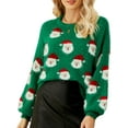 thumbnail image 1 of Innerwin Pull à Manches Longues pour Femmes, Col Rond Chic, Tricoté, Vert m, 1 of 3