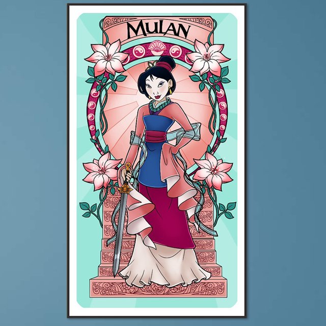 Cuadros Decorativos 5D bricolaje ronda completa taladro diamante pintura Mulan Kit decoración del hogar (V4261) Wdftyju embutido en tela