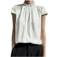 thumbnail image 1 of UPPADA Ruffle Tank Tops for Women Ice Silk Quick-Drying Shirts High Neck Elegant Cute Shirts White,M, 1 of 3