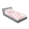 thumbnail image 2 of Ambesonne Floral Fitted Sheet & Pillow Sham Set, Romantic Rose Flowers, Twin, Pale Pink, 2 of 2