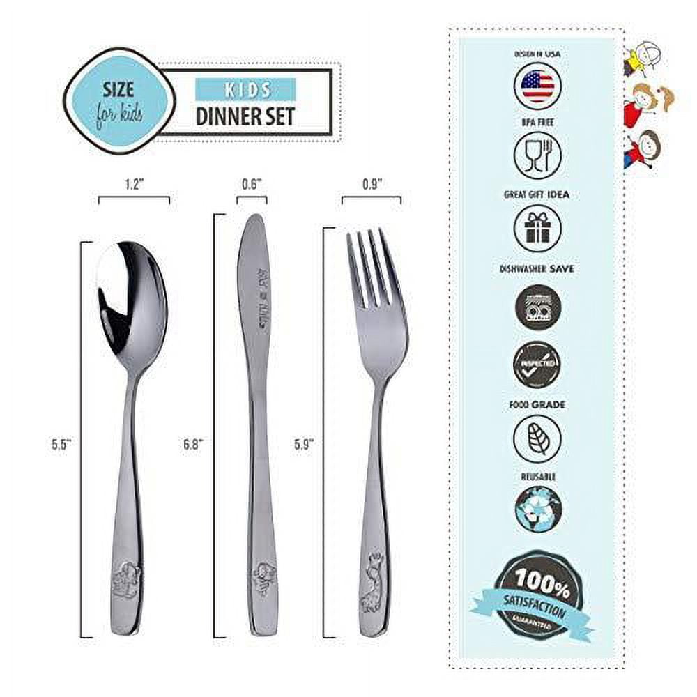 3-Piece Toddler Stainless Steel Utensils: Interlocking Blocks of Spoon, Fork & Knife. Fun, Safe & Durable Brick Toy Tableware for Kids. Ideal for