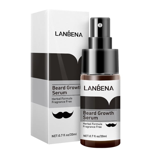 20ml hombres barba crecimiento suero Spray planta extracto bigote cabello nutrir líquido
