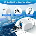 thumbnail image 3 of 45 LBS Electric Boat Winch with Wireless Remote, Saltwater Boat Electric Windlass Anchor, Boat Electric Windlass Anchor Winch Marine, Boat Anchor Winch Trailer Winch for Boats, White, 3 of 14