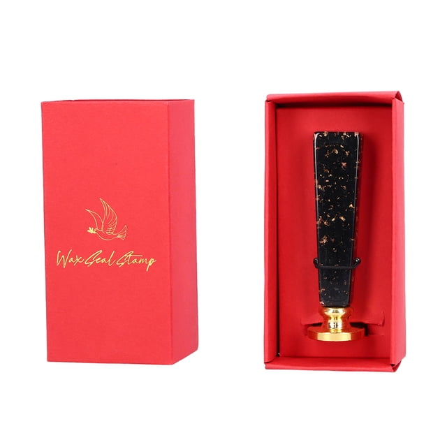 Seal , Wax Seal Vintage Style Exquisite Elegant Fine Craftsmanship For DIY Craft For Invitation Card For Envelope Red Box, Black Handle