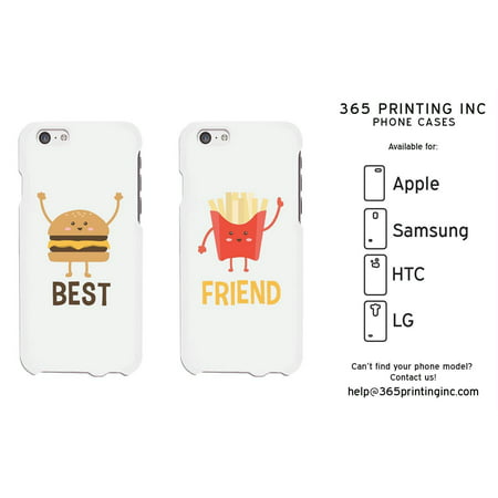 Hambuger And Fries White Cute BFF Matching Phone Cases For Best