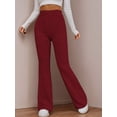 thumbnail image 6 of Weardear Women Flare Leggings Yoga Pants Elastic High Waist Casual Ribbed Knit Lounge Pants, 6 of 6