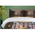 thumbnail image 4 of Ambesonne Gothic Duvet Cover Sets, Pentagram Magic Candles, 2-King, Olive Green Mustard, 4 of 7