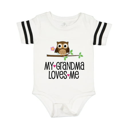 

Inktastic Grandma Loves Me Girls Owl Gift Baby Girl Bodysuit