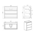 thumbnail image 6 of CITTANEO 36 Inch Bathroom Vanity with Sink, Modern Bathroom Cabinet with 3 Drawers, Gray, 6 of 6