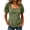 Army Green, variant on Women's Square Neck Puff Short Sleeve Fitted Waist Curved Hem Casual Blouse Relaxed Fit Everyday Top
