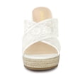 thumbnail image 2 of BLISSFUL STEP Women's Espadrille Platform Slide Wedge Sandals, 2 of 6