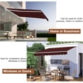 thumbnail image 7 of MEETWARM 13.1'x 8.2' Patio Awning Retractable Awning Cover for Sunshade Shelter, Outdoor Patio Canopy with Manual Crank Handle/Water-Resistant 280g/m² Polyester for Patio, Yard, Balcony, Burgundy, 7 of 7