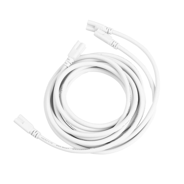 SHISUYAN 2PCS 2 Meter 3-Pin LED Integrated Tube Cable T5/T8 Connecting Wire Double-ended Power Cord (White)