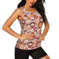 thumbnail image 2 of Xecao Maneki-Neko Cats print women's scoop neck, loose-fit workout tank tops for the gym., 2 of 9