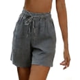 thumbnail image 3 of TAGOLD Women Casual Pants Multi Color Shorts With Drawstring Waistband For Summer Daily Wear, 3 of 5