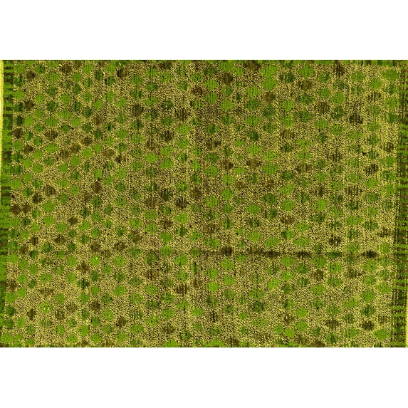 Ahgly Company Machine Washable Indoor Rectangle Abstract Yellow Modern Area Rugs, 5' x 8'