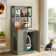 thumbnail image 6 of Dextrus Large Hidden Litter Box Enclosure with Shelves and Doors, Wooden Furniture, Grey, 6 of 8