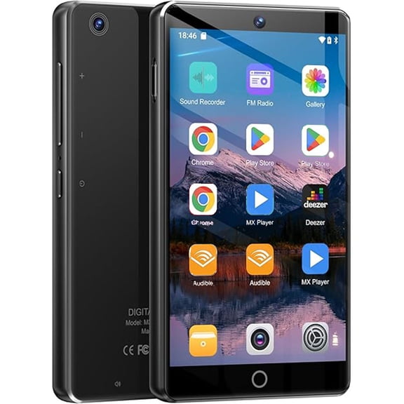 80GB MP3 Player with Bluetooth and WiFi, Fanvace Music Player with Audible,Play Store, 4" Touch Screen MP3 MP4 Player(Black)