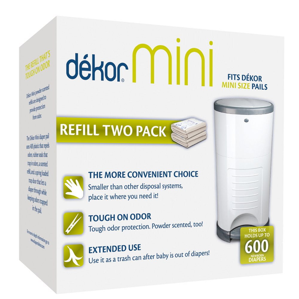 Dekor Mini Diaper Pail Refill, 2 Pack