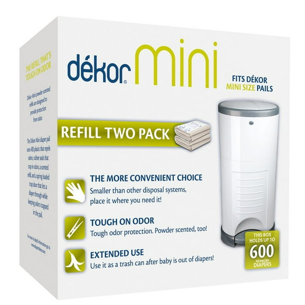 Dekor Mini Diaper Pail Refill, 2 ct